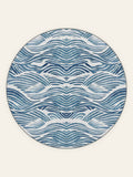 Pacific Waves washable rug, round shape, top view