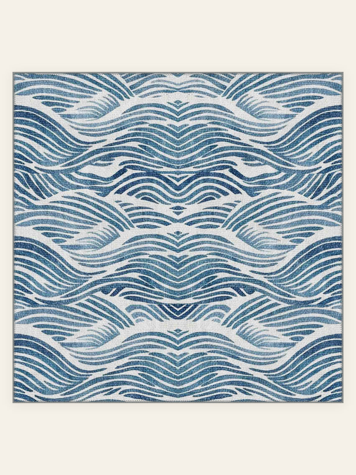 Tapis lavable Pacific Waves, forme carrée, vu de dessus