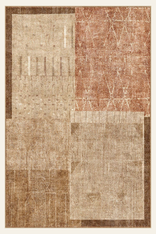 Gabbeh Trail washable rug, rectangle shape, top view