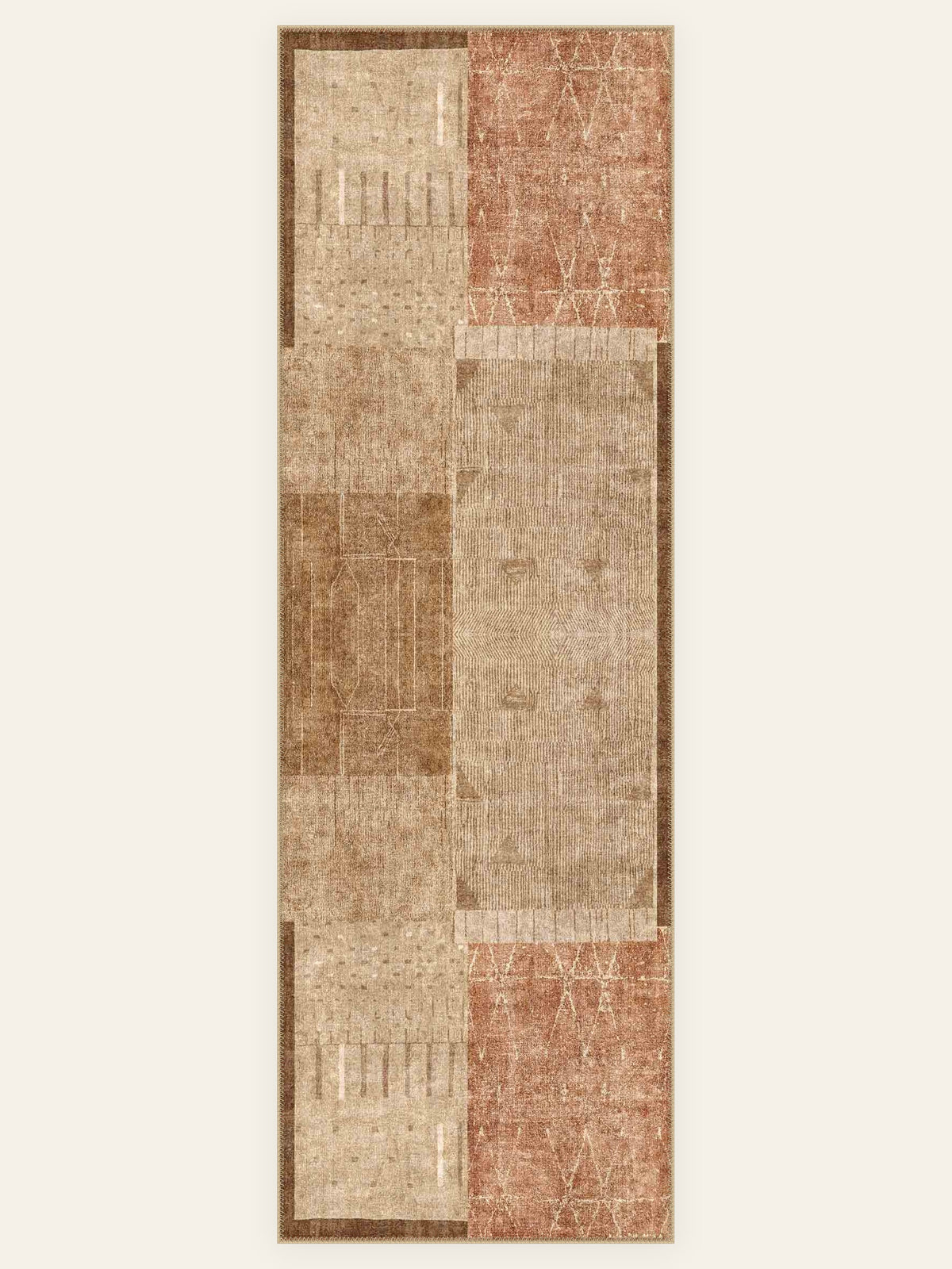 Gabbeh Trail washable rug, runner shape, top view