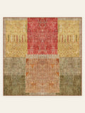 Tapis lavable Gabbeh Harvest, forme carrée, vu de dessus