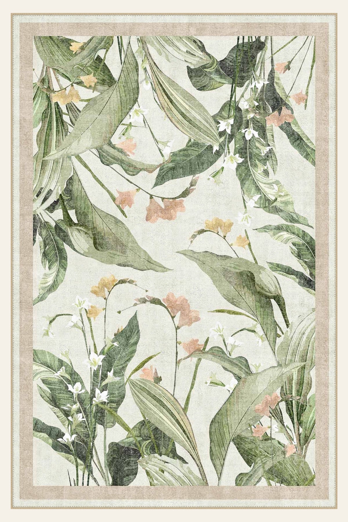 Orchid Grove washable rug, rectangle shape, top view