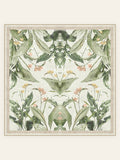 Tapis lavable Orchid Grove, forme carrée, vu de dessus