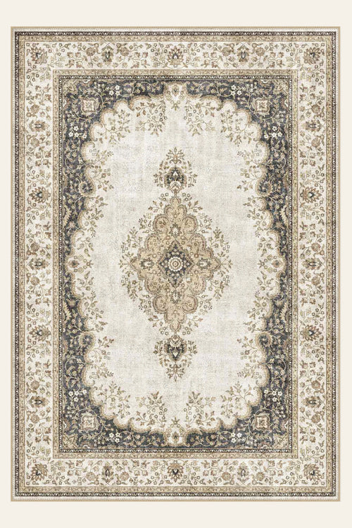 Kerman Pearl washable rug, rectangle shape, top view