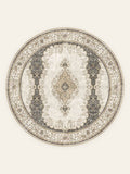Kerman Pearl washable rug, round shape, top view