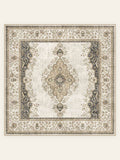 Alfombra lavable Kerman Pearl, forma cuadrada, vista superior