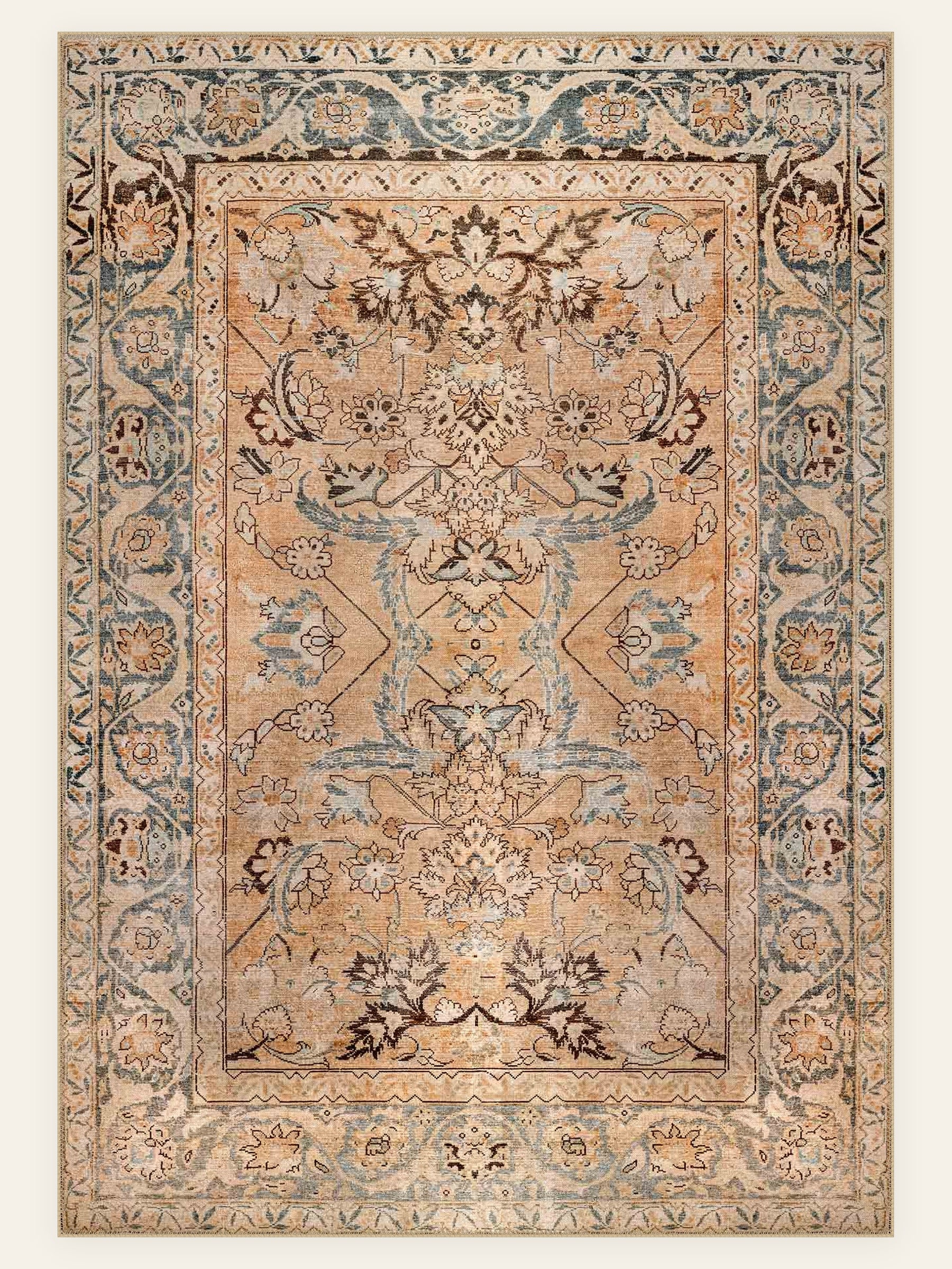 Amber Antique washable rug, rectangle shape, top view