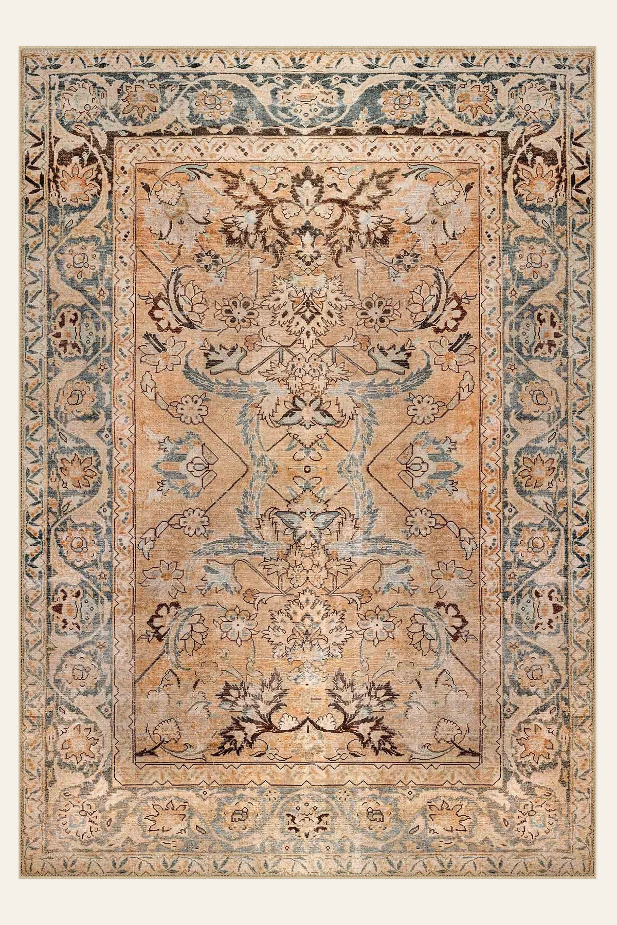 Amber Antique washable rug, rectangle shape, top view
