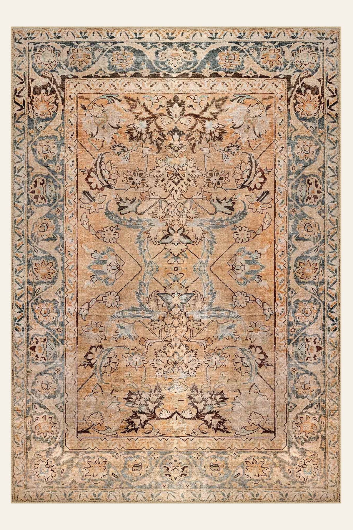 Amber Antique washable rug, rectangle shape, top view