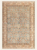 Apricot Herati washable rug, rectangle shape, top view