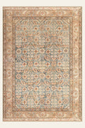 Tapis lavable Apricot Herati, forme rectangulaire, vu de dessus