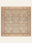 Apricot Herati washable rug, square shape, top view