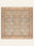 Apricot Herati washable rug, square shape, top view