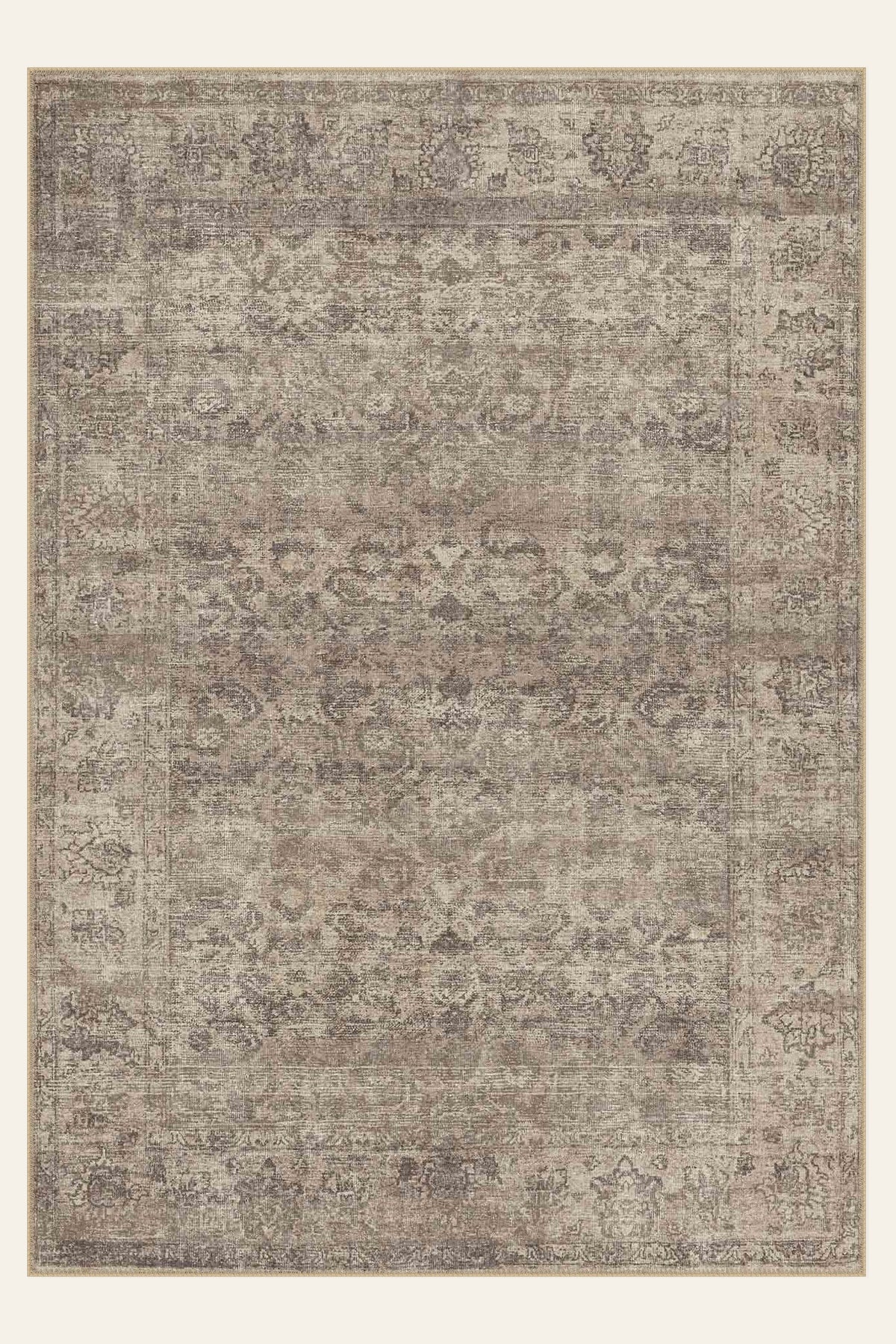 Mocha Fade washable rug, rectangle shape, top view