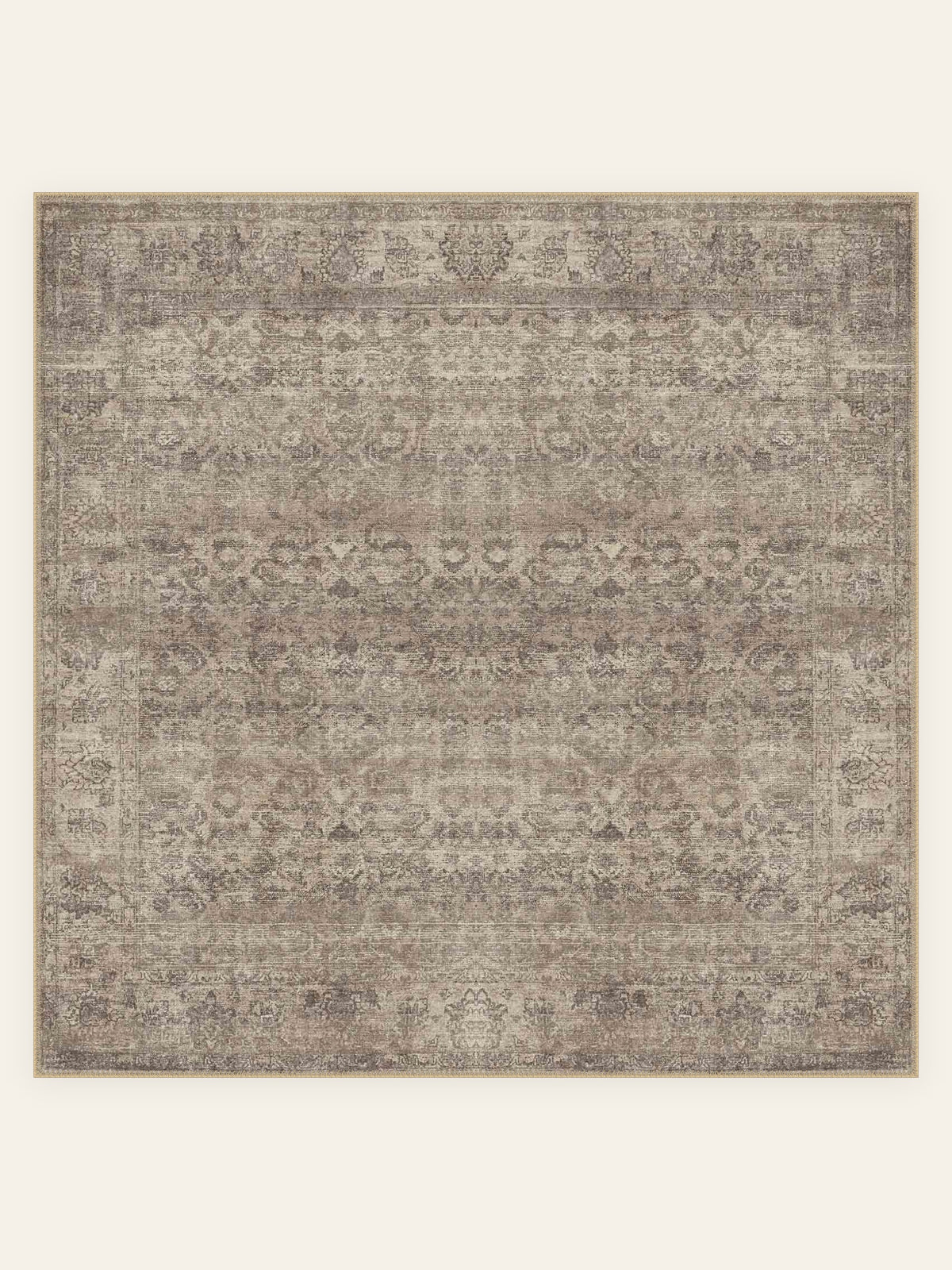 Tapis lavable Mocha Fade, forme carrée, vu de dessus
