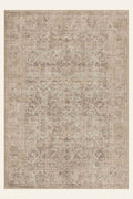 Taupe Medallion washable rug, rectangle shape, top view
