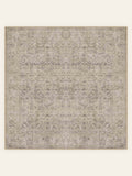 Tapis lavable Taupe Medallion, forme carrée, vu de dessus