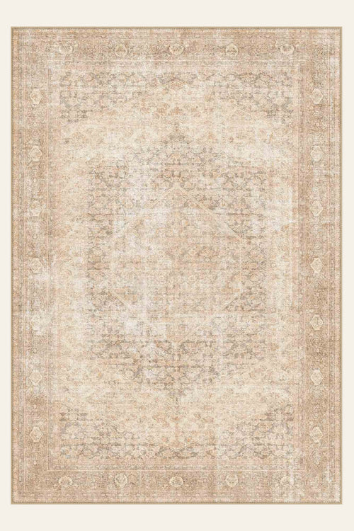 Blush Antique washable rug, rectangle shape, top view