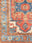 serapi crimson washable rug, corner and edge close-up