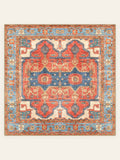 Tapis lavable Serapi Crimson, forme carrée, vu de dessus