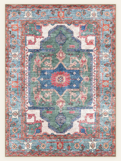 Serapi Forest washable rug, rectangle shape, top view