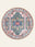 Serapi Forest washable rug, round shape, top view