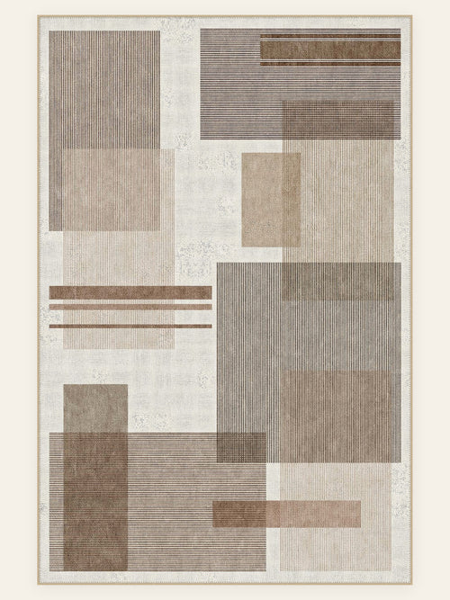 Mid-Century Patch washable rug, rectangle shape, top view