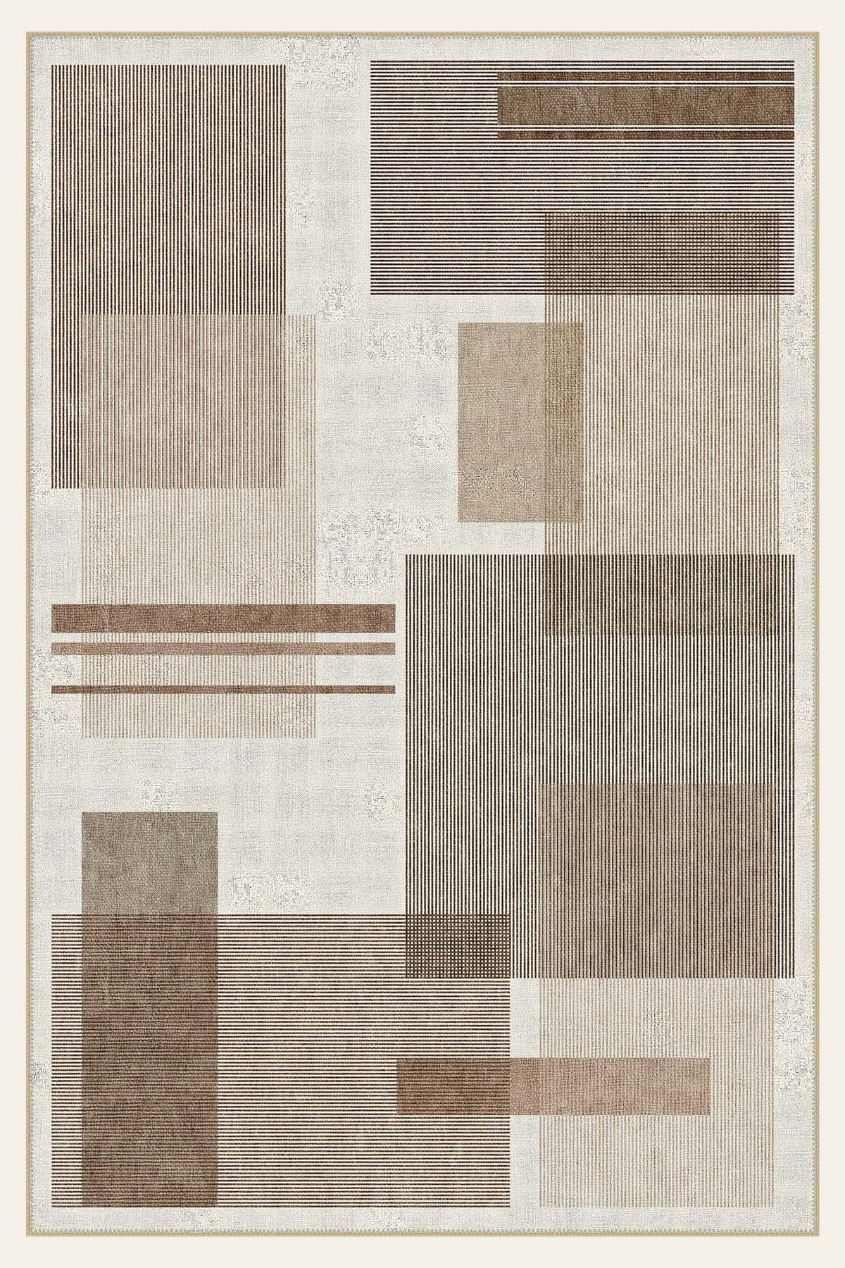 Tappeto lavabile Mid-Century Patch, forma rettangolare, vista dall'alto