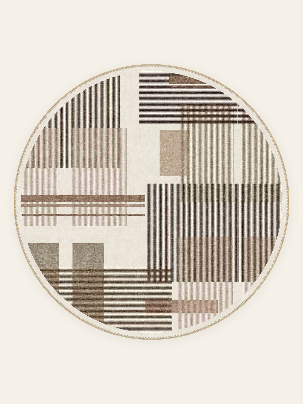 Mid-Century Patch washable rug, round shape, top view