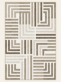 Maze Lines washable rug, rectangle shape, top view