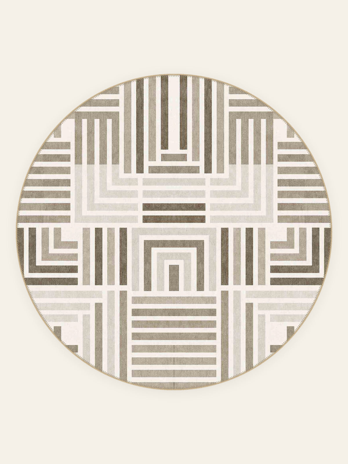 Maze Lines washable rug, round shape, top view