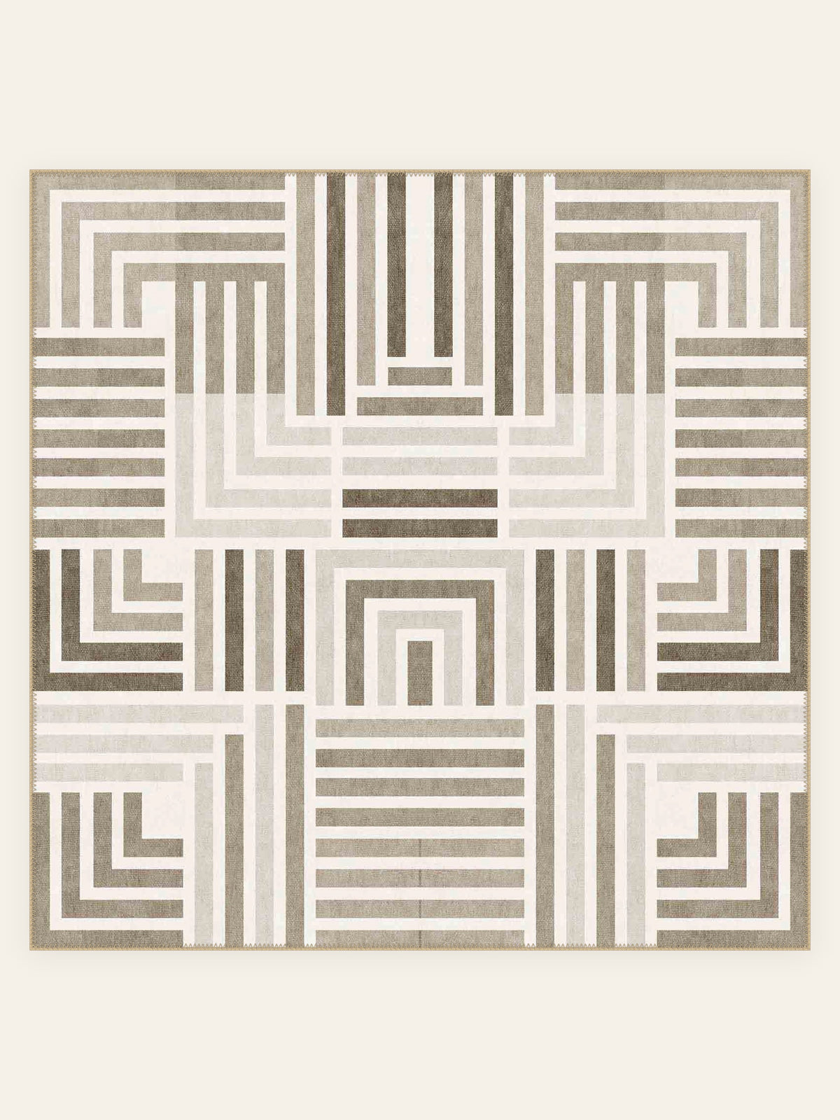 Maze Lines washable rug, square shape, top view