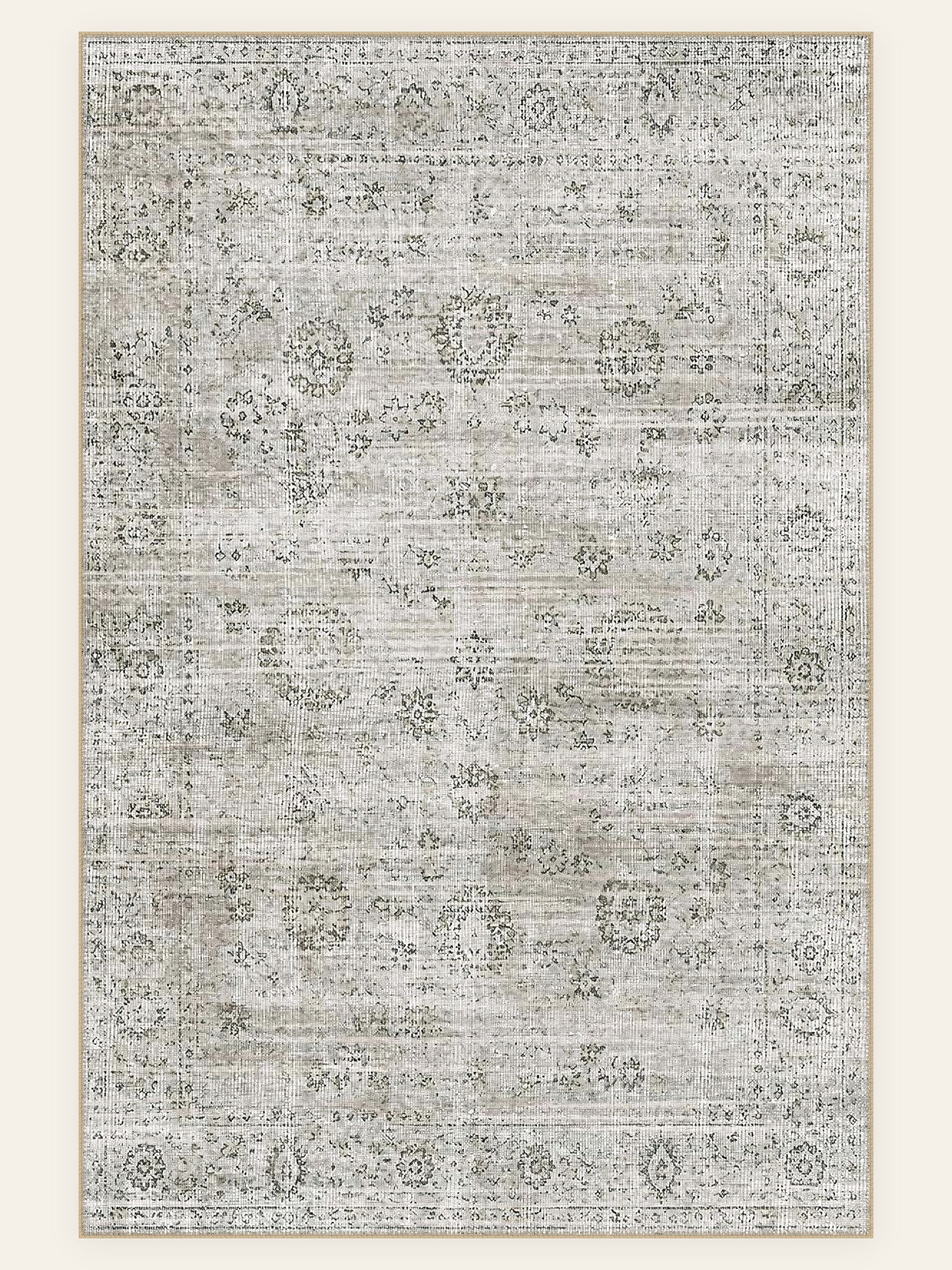 Sage Whisper washable rug, rectangle shape, top view