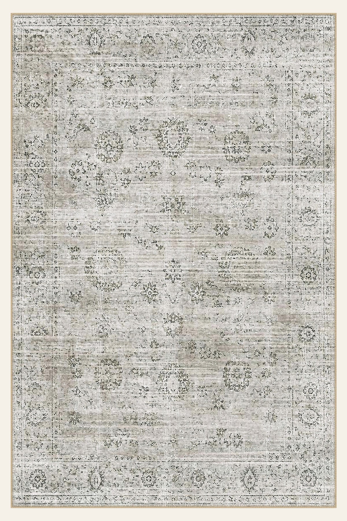 Sage Whisper washable rug, rectangle shape, top view