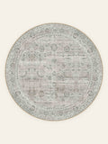 Sage Whisper washable rug, round shape, top view