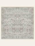 Tapis lavable Sage Whisper, forme carrée, vu de dessus