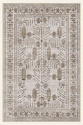 Botanical Panel washable rug, rectangle shape, top view