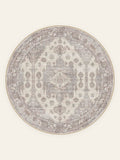 Slate Medallion washable rug, round shape, top view