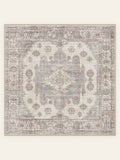 Slate Medallion washable rug, square shape, top view