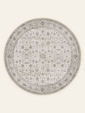 Damask Fog washable rug, round shape, top view