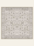 Waschbarer Teppich Damask Fog, quadratische Form, Draufsicht
