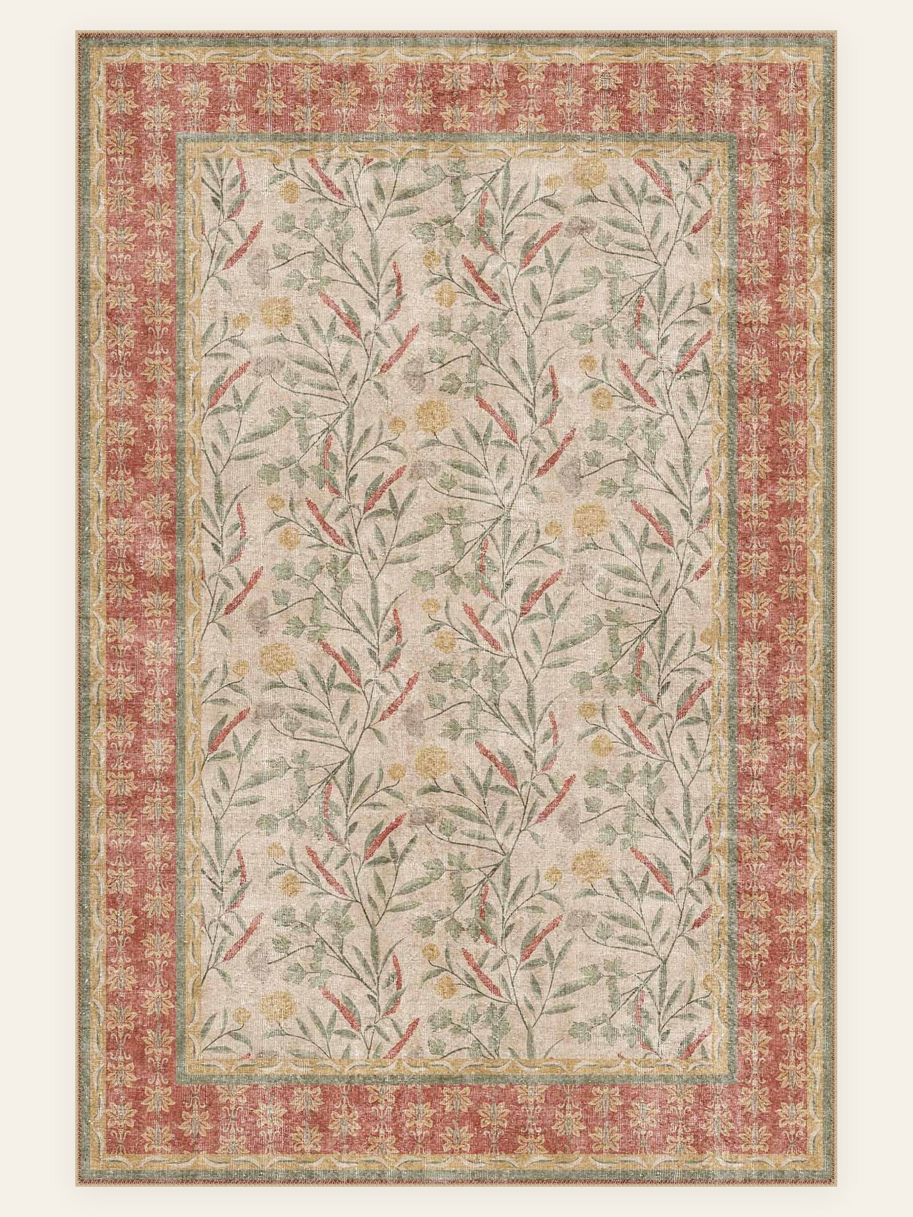 Meadow Stripe washable rug, rectangle shape, top view