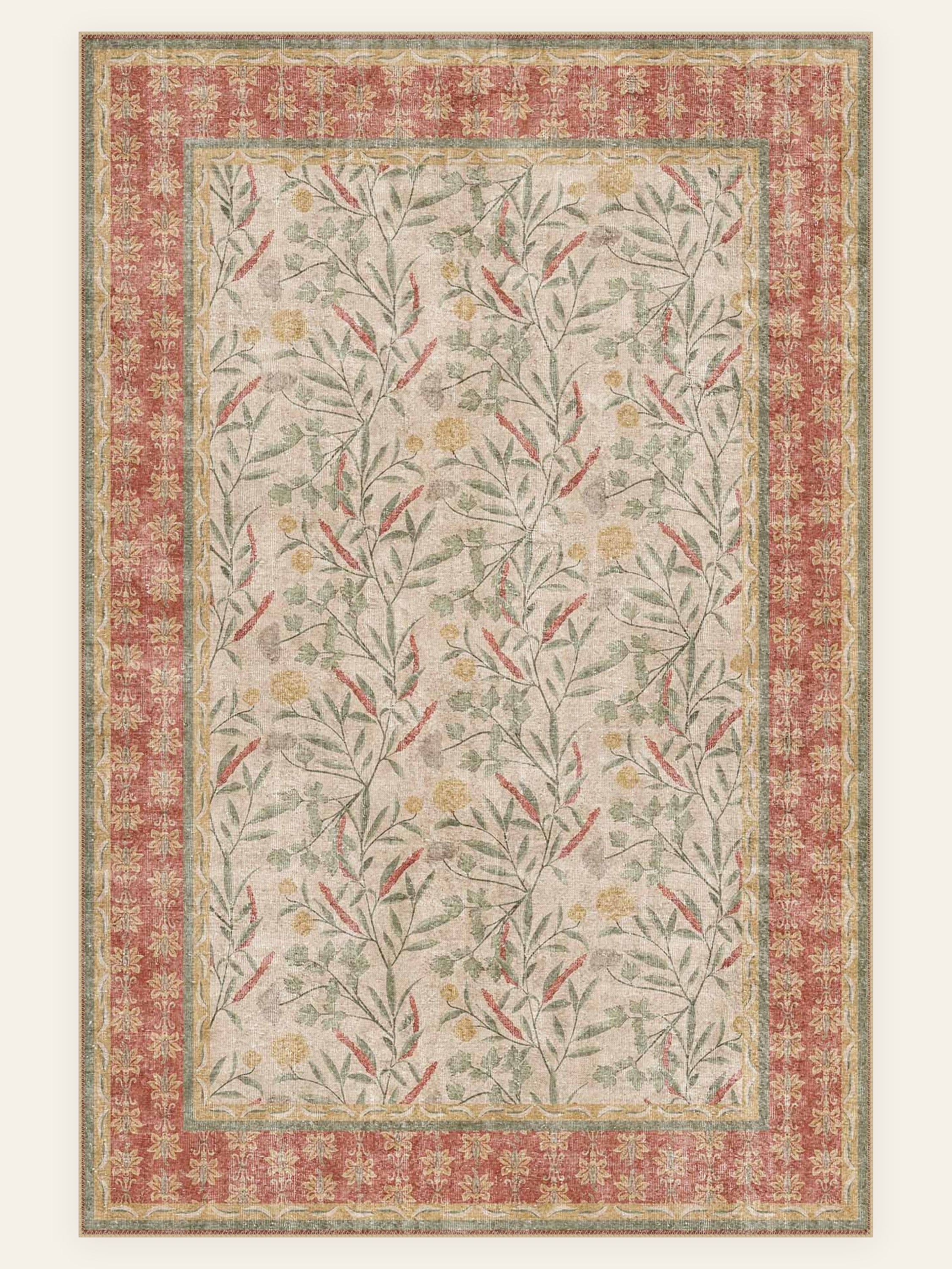 Meadow Stripe washable rug, rectangle shape, top view