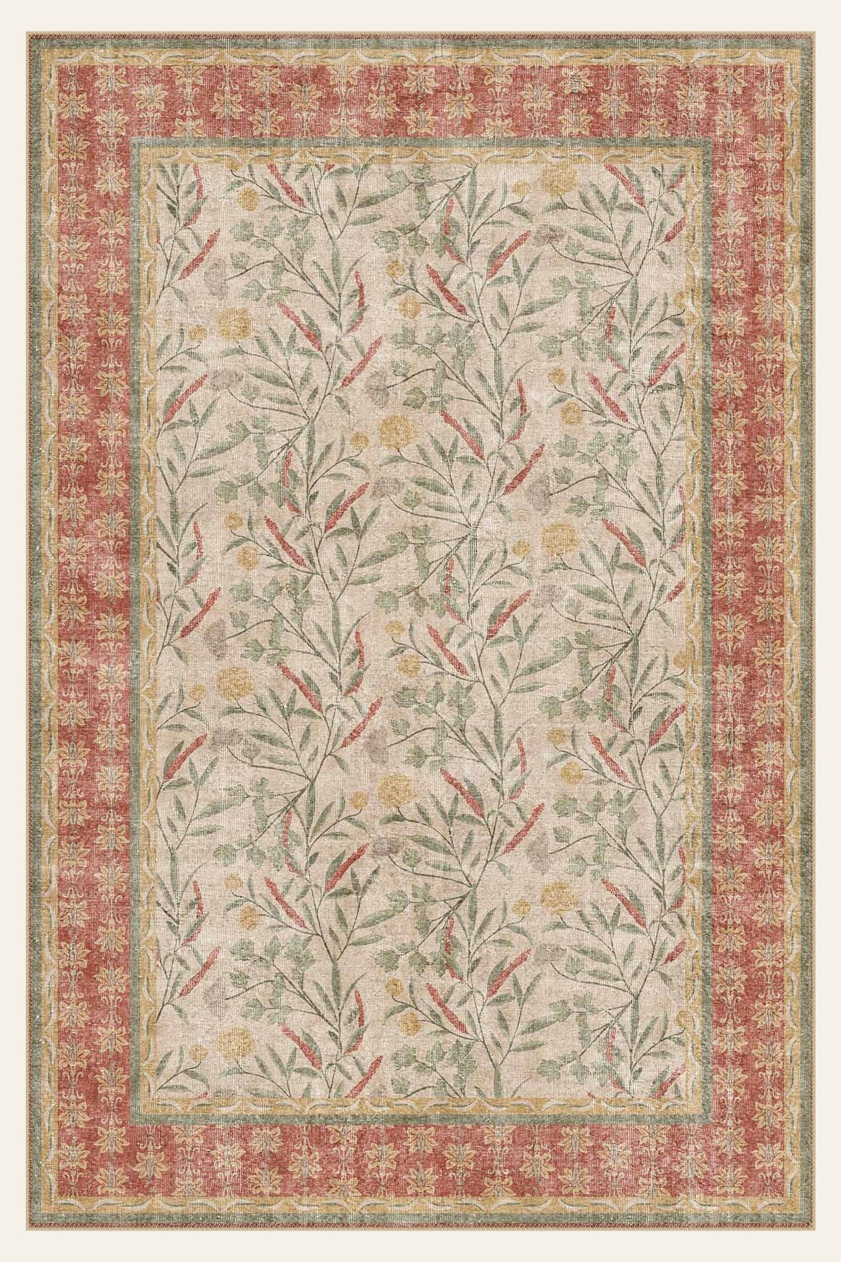 Meadow Stripe washable rug, rectangle shape, top view