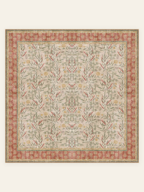 Meadow Stripe washable rug, square shape, top view