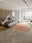 Rustic Heriz round washable area rug, machine washable low-pile cotton blend