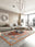 Serapi Crimson washable area rug in a styled room, rectangular, low-pile cotton blend