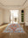 Serapi Crimson rectangular washable rug styled in a modern living space