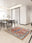 Serapi Crimson square washable area rug with non-slip backing, machine washable