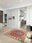 Serapi Flame square washable area rug with non-slip backing, machine washable